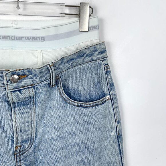 Alexander Wang Light Blue Cotton Casual Patchwork Jeans Size 27 Womens - Picture 3 of 8